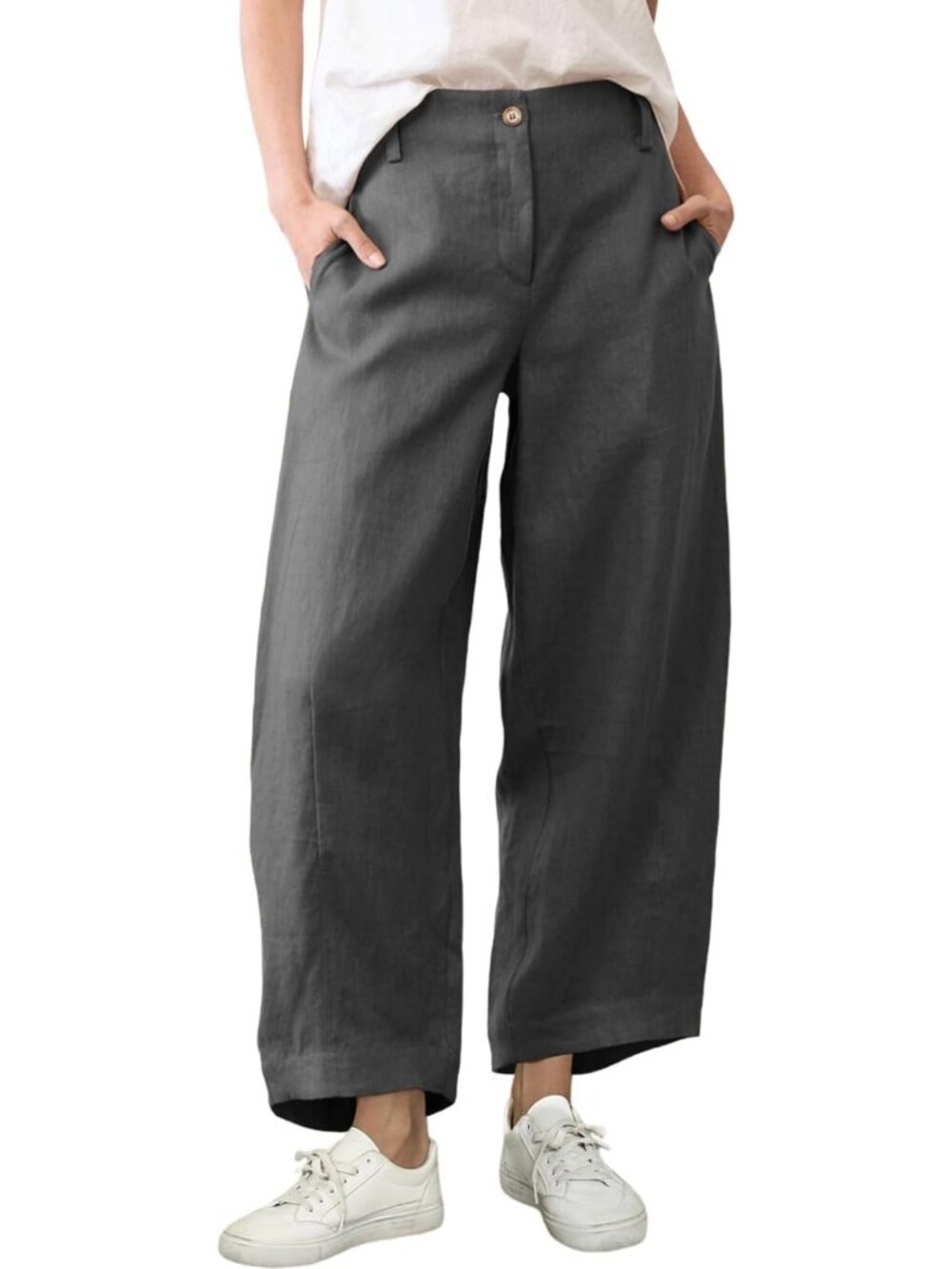 Stylish Women's Wide Leg Barrel Pants | Soft Cotton Linen Trousers for Comfort